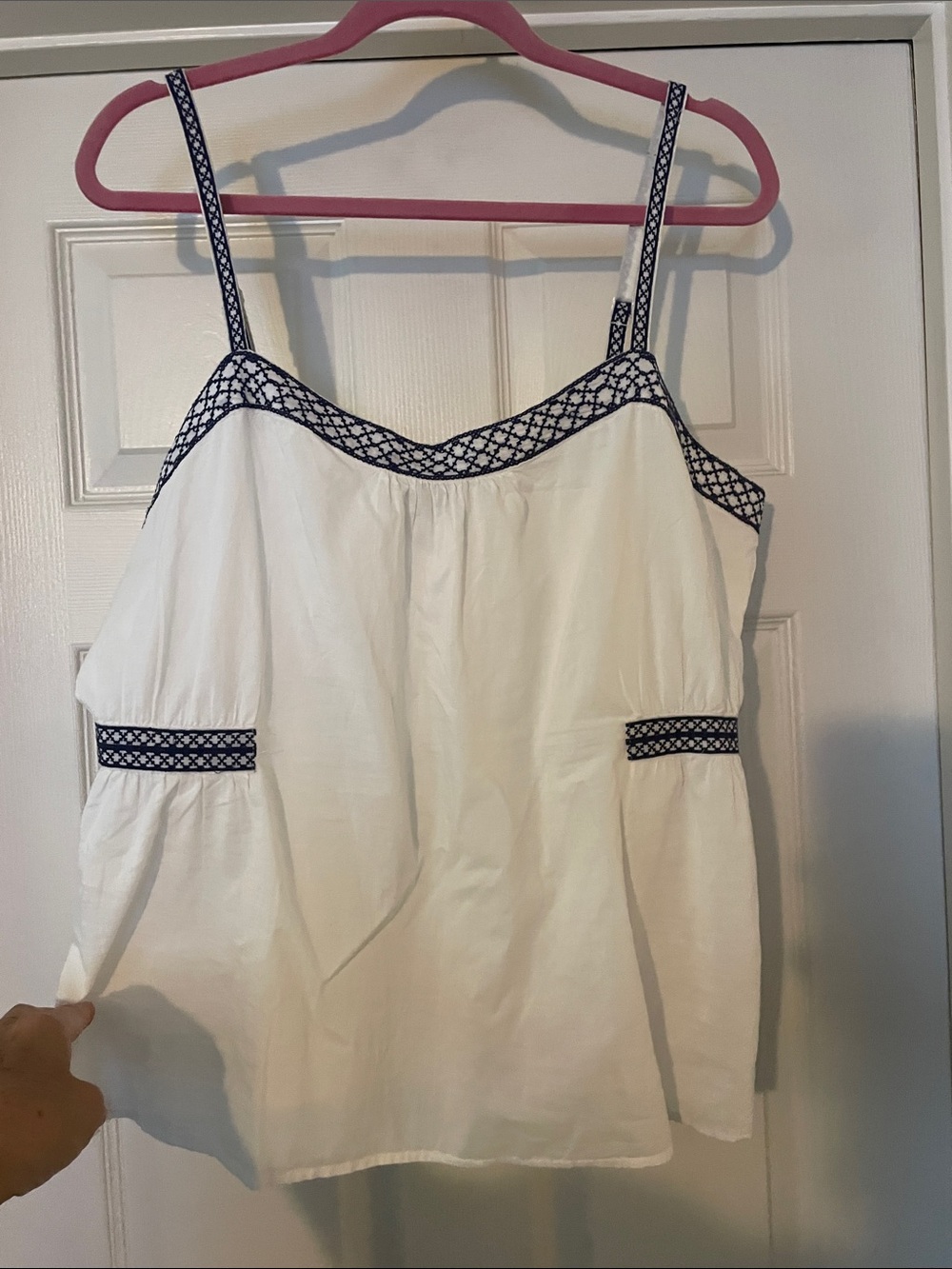 Old Navy Cotton Embroidered Trim Camisole - XL Boho Style